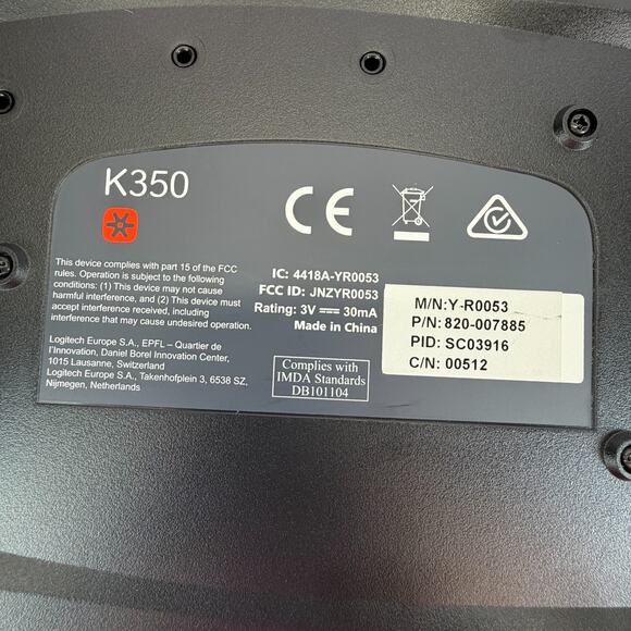 Logitech K350 Comfort Wave Wireless Keyboard Parts No Dongle Included - Picture 3 of 6